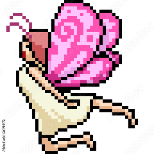 vector pixel art fairy