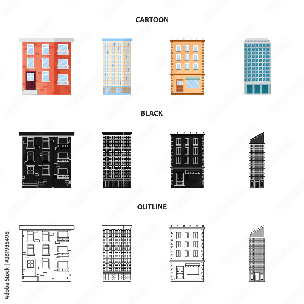 Isolated object of municipal and center symbol. Set of municipal and estate stock symbol for web. Isolated object of municipal and center symbol. Set of municipal and estate stock symbol for web.