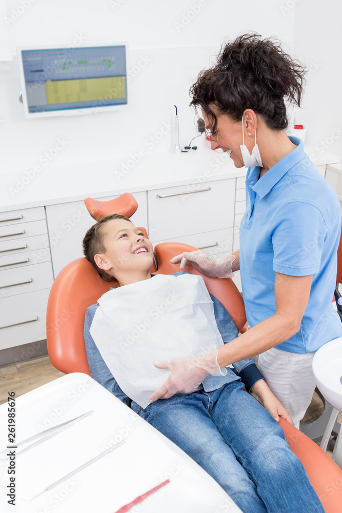 Happy smiling boy at the Dentist