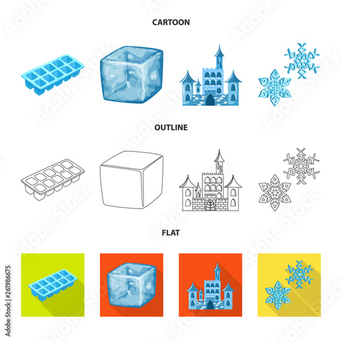 Vector design of texture  and frozen  sign. Collection of texture  and transparent  stock symbol for web.