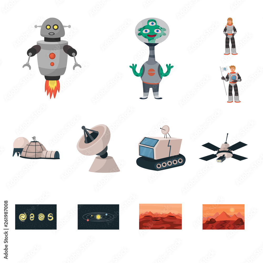 Vector design of space and galaxy symbol. Set of space and travels stock vector illustration. Vector design of space and galaxy symbol. Set of space and travels stock vector illustration.