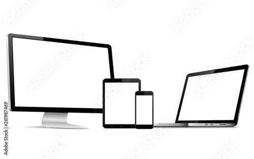 Modern devices isolated. Vector