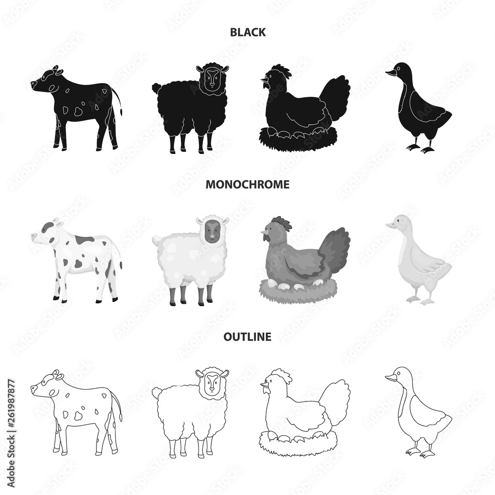 Fototapeta premium Isolated object of breeding and kitchen icon. Collection of breeding and organic vector icon for stock.