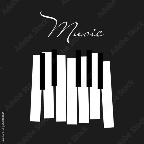 piano icon. flat style. vector illustration