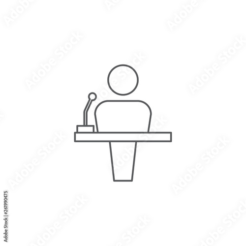 speaker with microphone vector icon isolated on white background