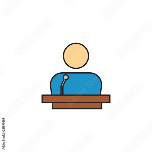 speaker with microphone vector icon isolated on white background