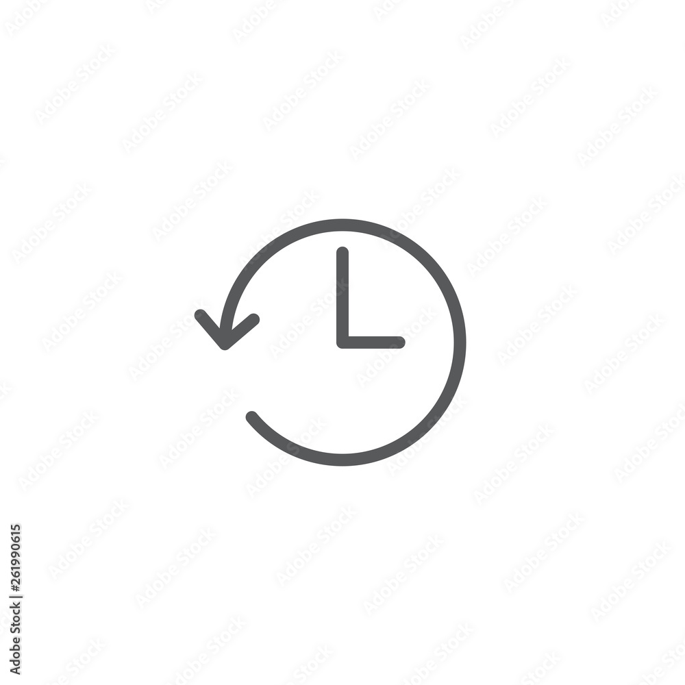 time back symbol vector icon isolated on white background time back symbol vector icon isolated on white background