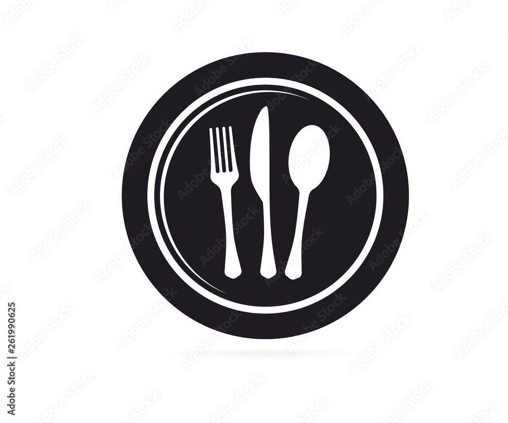 Cutlery. Plate fork and knife vector silhouette. Symbol of restaurant Cutlery. Plate fork and knife vector silhouette. Symbol of restaurant