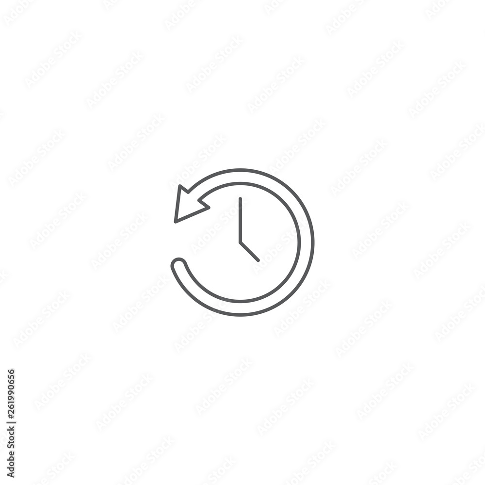 time back symbol vector icon isolated on white background time back symbol vector icon isolated on white background