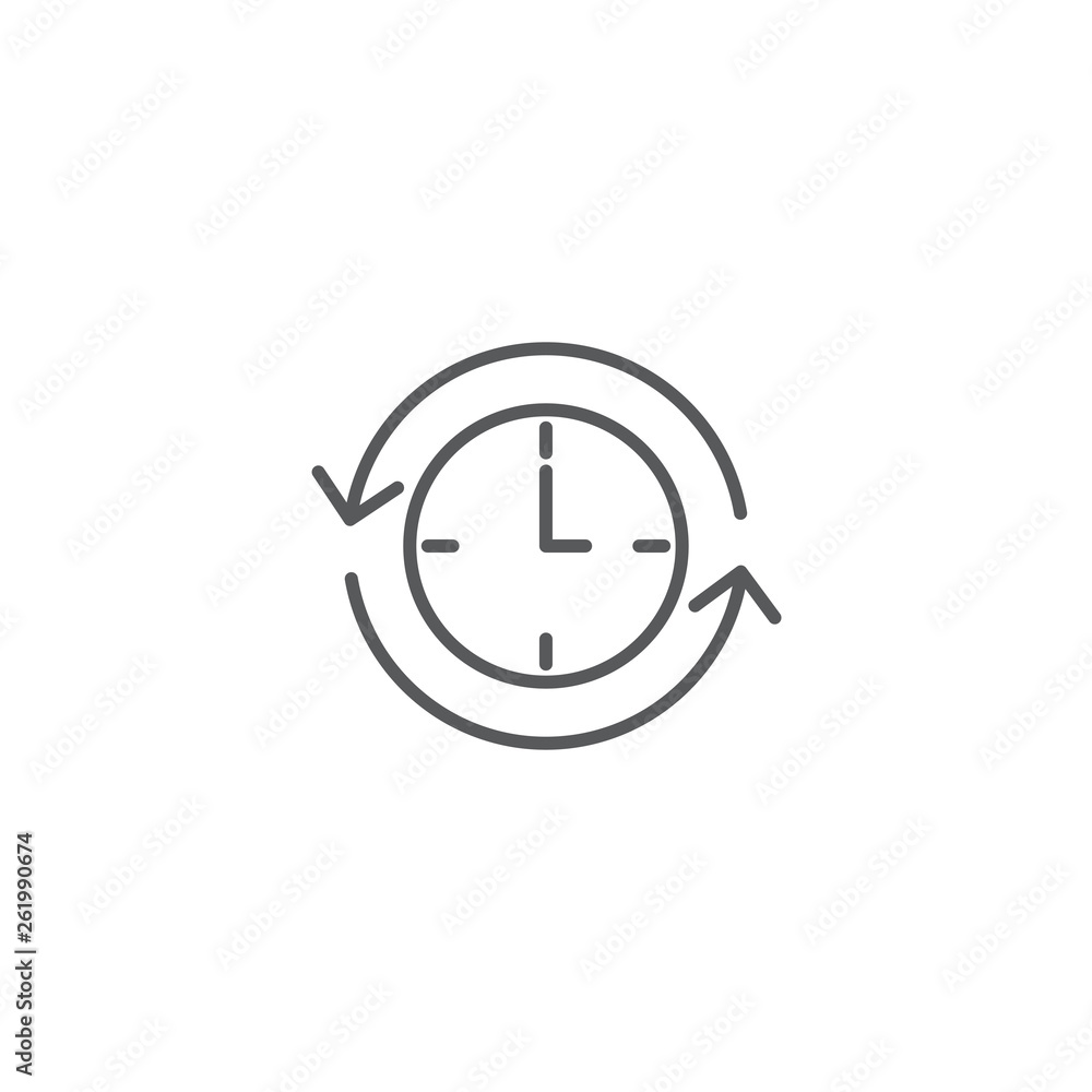 time back symbol vector icon isolated on white background time back symbol vector icon isolated on white background