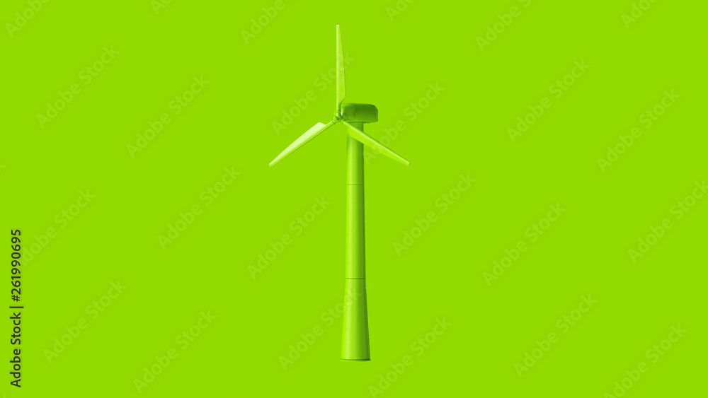 Lime Green Wind Turbine 3d illustration Lime Green Wind Turbine 3d illustration