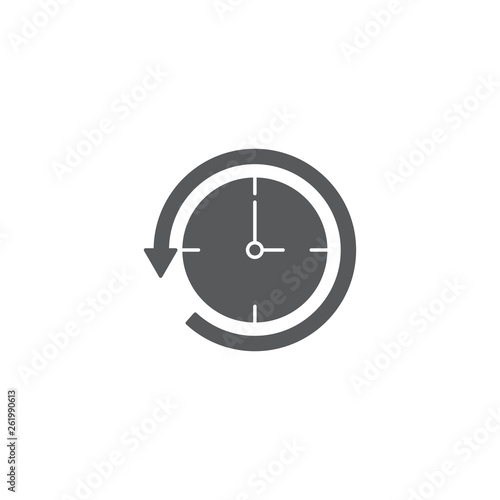 time back symbol vector icon isolated on white background