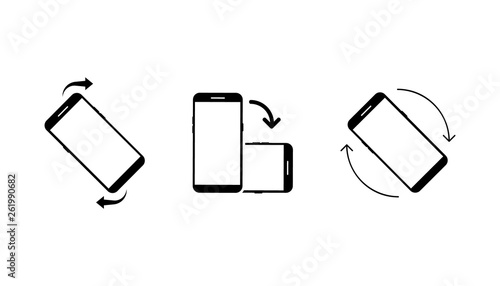Icon Set of Rotate Smartphone. Icon Set of Rotate Smartphone. Rotate phone, change screen orientation. Vector illustration for web site or mobile app