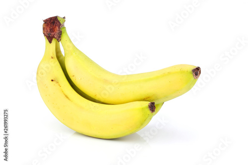 Three bananas isolated.
