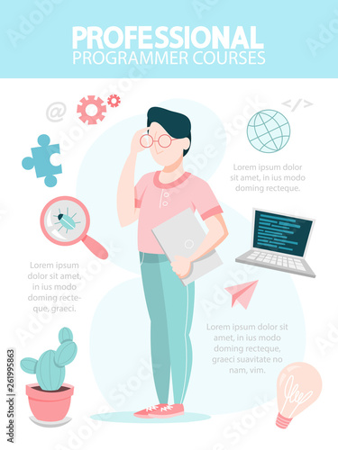 Programming concept. Idea of working on the computer