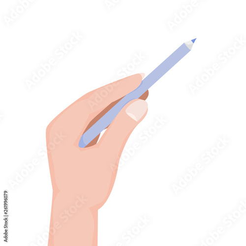 Hand holding makeup pencil