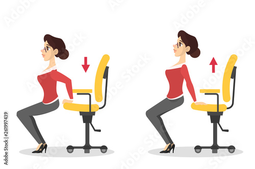 Woman doing exercise sitting on the chair