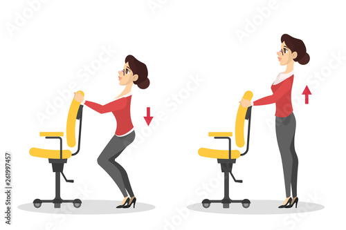 Woman doing exercise sitting on the chair