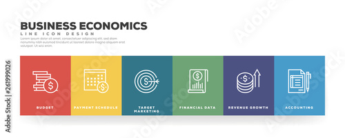 Business Economics Line Icon Design