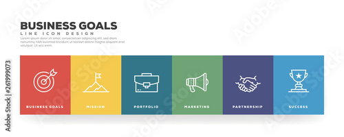 Business Goals Line Icon Design