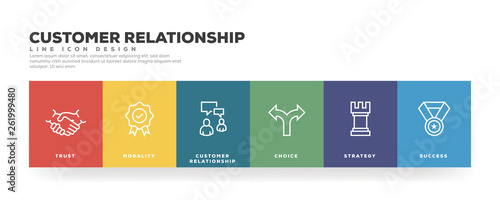 Customer Relationship Line Icon Design