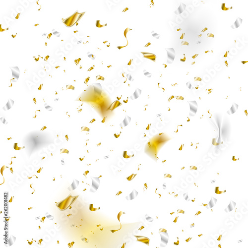 Golden and silver glitter confetti abstract deluxe background