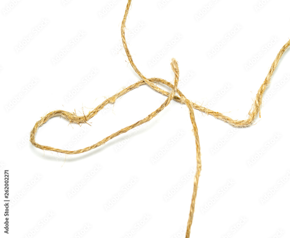 twine on a white background, rope twine on a white background, rope