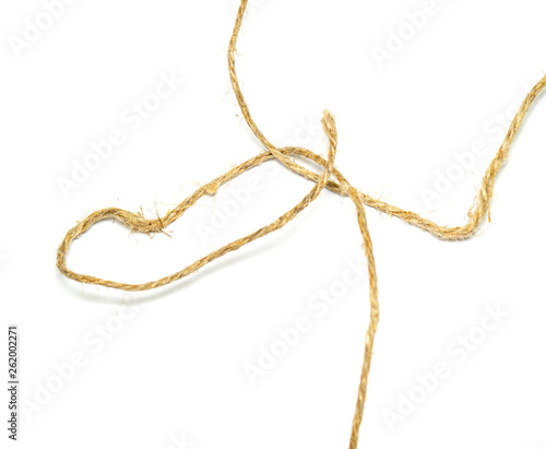 twine on a white background, rope 