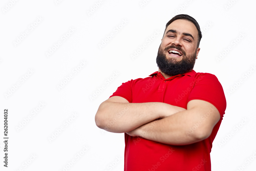 Confident ethnic man laughing Confident ethnic man laughing