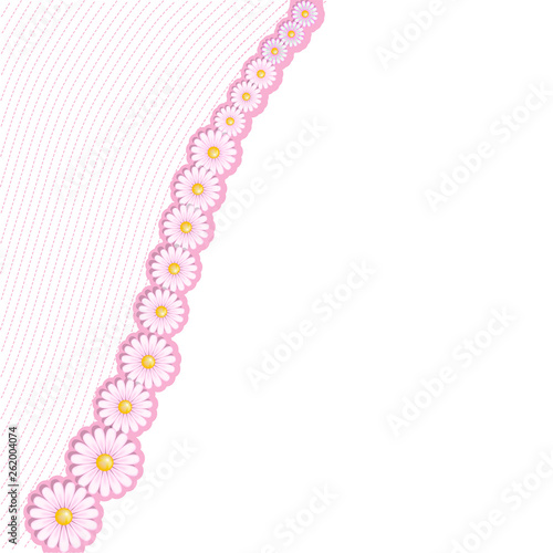 Floral background with daisies. Invitation, print card, blank vector