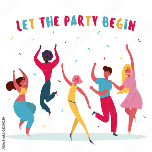 Let the party begin Group of people are having fun