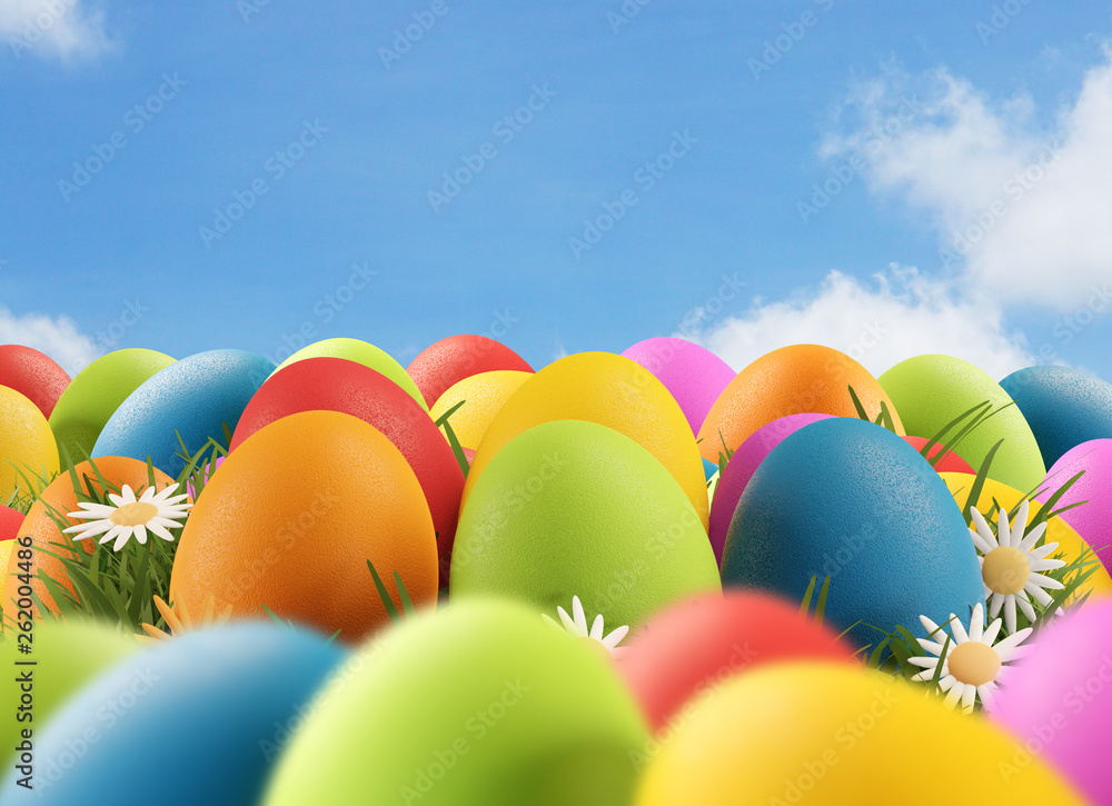 Easter eggs 3d-illustration Easter eggs 3d-illustration