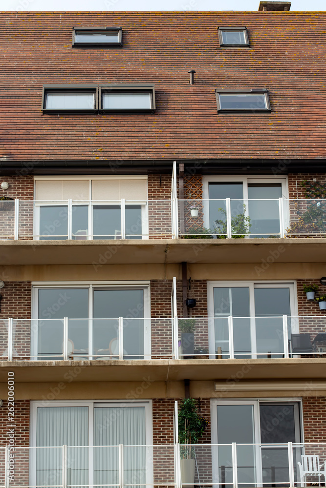 Naklejka premium Modern apartment balcony in Middelkerke