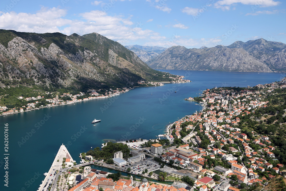 Bay of Kotor Montenegro in summer season landscape