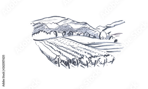 Mountains landscape sketch