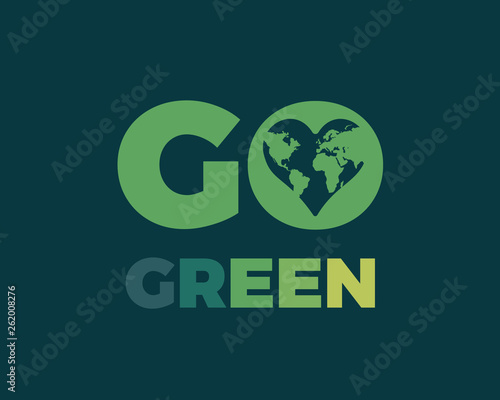 Modern Go Green Environment Label Logo Illustration