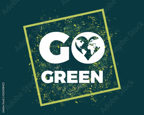Modern Go Green Environment Label Logo Illustration