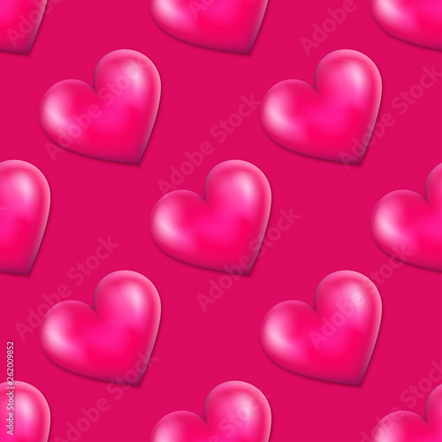 Slant pink 3d heart pattern