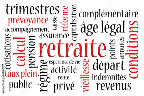 nuage de mots sur la retraite