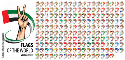 National flags of the countries. Vector illustration on white background