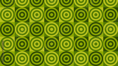 Green Concentric Circles Pattern Background