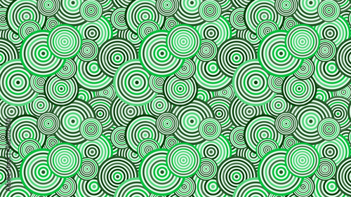 Green Overlapping Concentric Circles Pattern Vector Art
