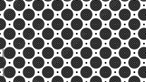 Black and White Concentric Circles Pattern Background Illustration