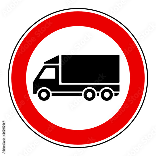 znak zakazu dla samochodów ciężarowych