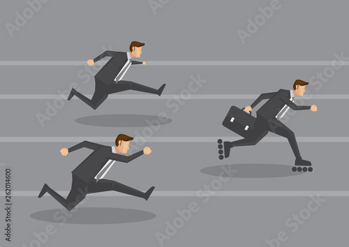 Business Executive on Fast Track Concept Vector Illustration