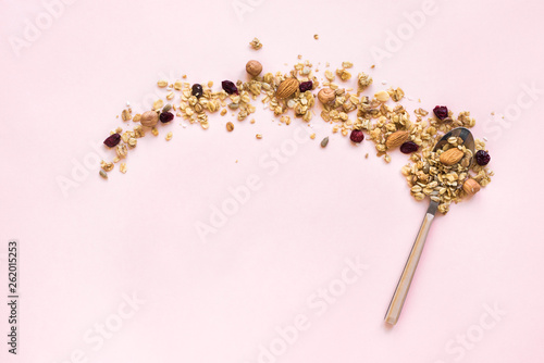 Granola on spoon photo