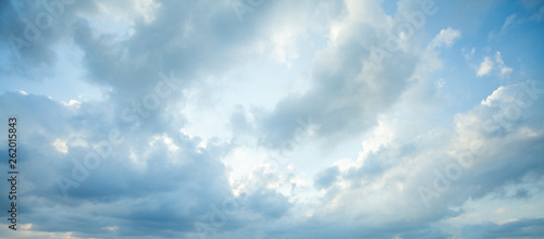 Fototapeta Naklejka Na Ścianę i Meble -  Blue sky clouds background. Beautiful landscape with clouds on sky