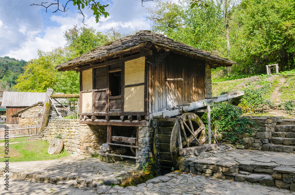 The water-mill Dolapkinya in the Architectural And Ethnographic Complex Etar - an open-air museum near   the city of Gabrovo