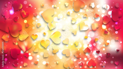 Red and Yellow Valentines Day Background Design