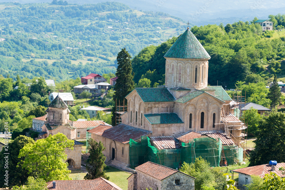 Kutaisi, Georgia - Jun 19 2018: Gelati Monastery in Kutaisi, Imereti, Georgia. It is part of the World Heritage Site.